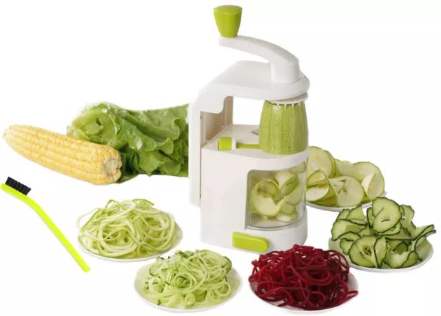 Vegetable Spiralizer With 4 Blades Handheld Strong And Heavy Duty, Veggie Spiral