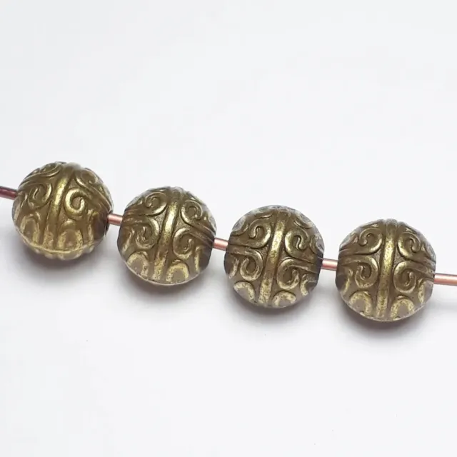 10pcs Antique Bronze Round Metal Spacer Beads 7mm - K02618