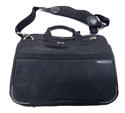 Briggs & Riley Travelware Black Laptop Bag Computer Briefcase Crossbody Shoulder