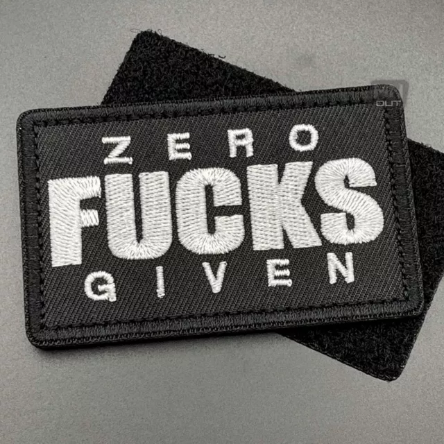 Zero F**ks Given Moral Patch Haken Schleife Militär Armee taktisch Airsoft Biker