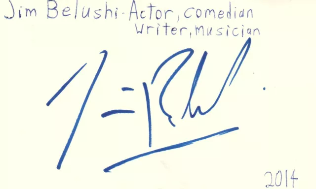 Jim Belushi Comedian Actor Movie Autographed Signed Index Card JSA COA
