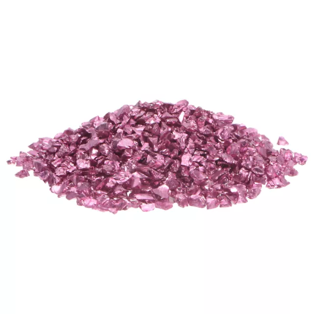 Vidrio Chips 100g 2mm-4mm Irregular Metálico Brillante Vidrio, Rojo Rosa 3