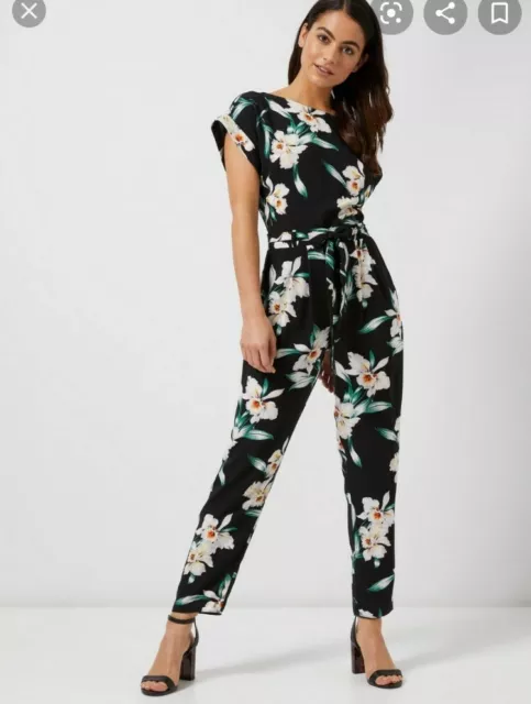 Jumpsuits | Petite Floral Print Frill Jumpsuit | Roman