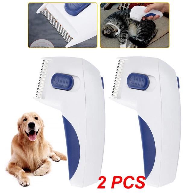 2X Professional Comb Electric Dog Cat Pets Anti Flea Head Lice Removal Pet Brush