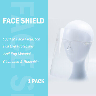 10 PACK Face Shield Guard Mask Safety Protection With Glasses Reusable Anti Fog