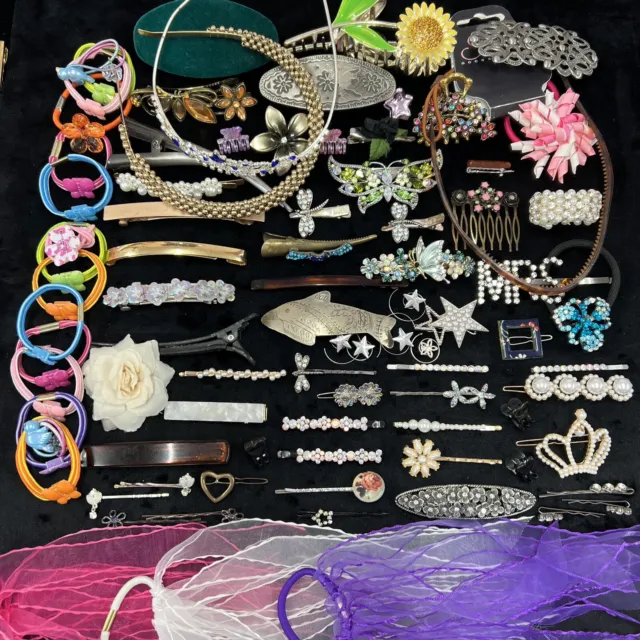 Vintage & Modern Hair Accessories Job Lot hair clips grips pins Bundle