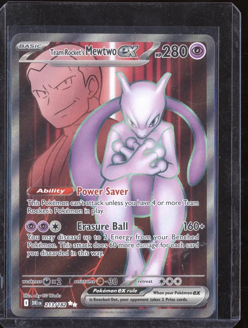 Mewtwo Destend Rivals TEAM ROCKET'S MEWTWO EX 2025 Pokemon Destined Rivals DRI 213/182 Ultra ...