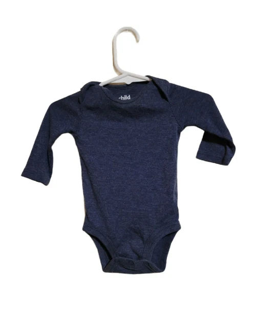 Child Of Mine Carter's Baby Boys Blue Bodysuit 0-3 Months Long Sleeve Infant