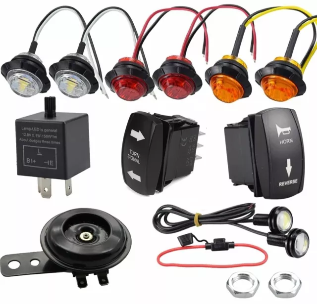 Rocker Switch Led Universal Turn Signal Street Legal Reverse Kit for SXS ATV UTV