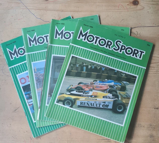 4x Riviste Vintage MOTOR SPORT Mar, Giugno, Luglio, Agosto 1980