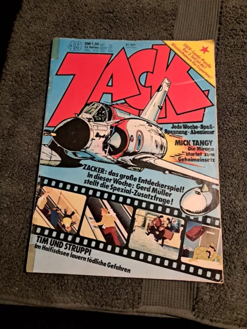 ZACK Comic 1973 Heft 49 mit Tim & Struppi - Der Haifischsee Teil 4 + ZACK 2000