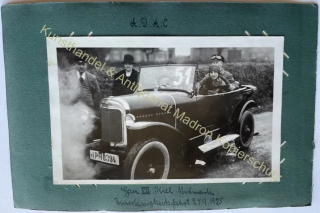 orig. Foto Auto Automobil Oldtimer Opel ADAC Kiel 1925 & Ulsnis