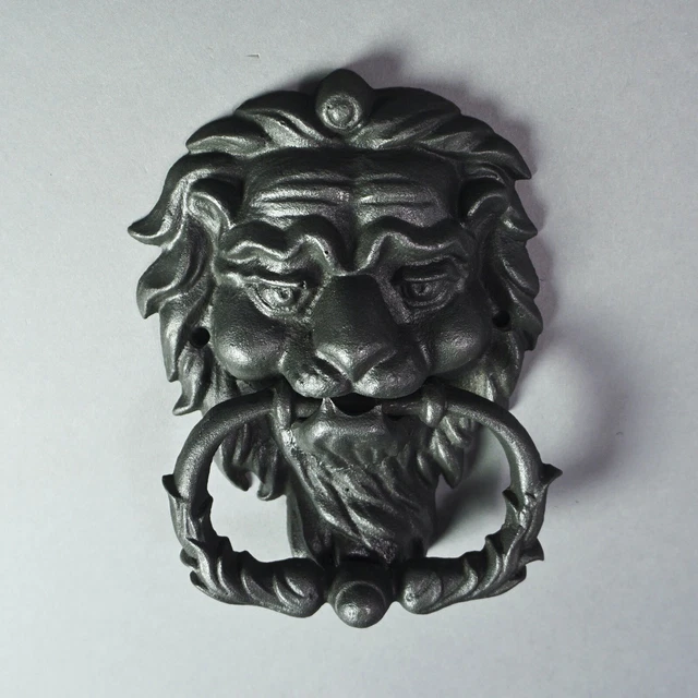 Antique Heurtoir de Porte Lion Tête de Lion Fonte 1.91EH