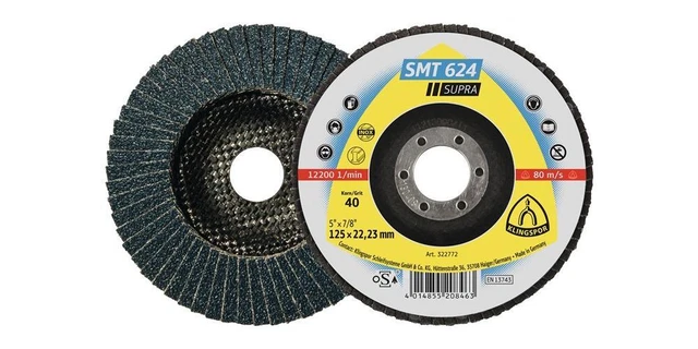 KLINGSPOR Disque à lamelles SMT 624 Supra D. 115 mm granulat. 40 12 degr. con...