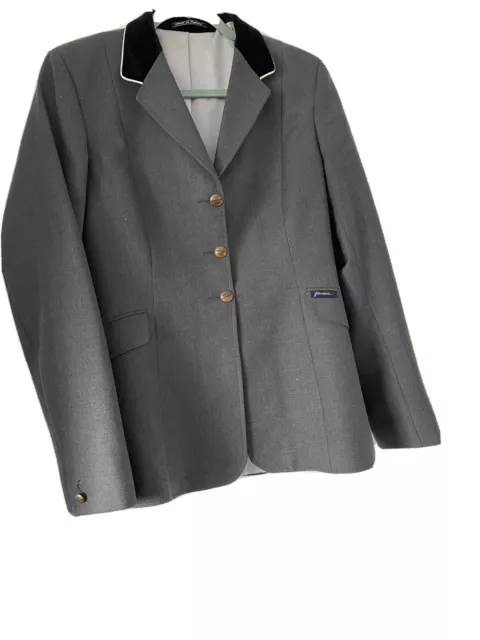 John Whitaker show Jacket Navy/Grey with Black Collar , size 34- medium