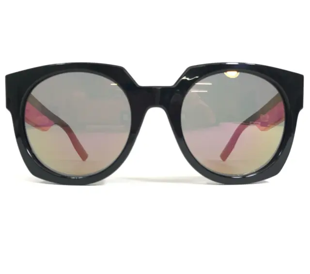 Alexander McQueen Sunglasses MCQ 0004/S 0IKE2 Black Pink Round w/ Gray Lenses