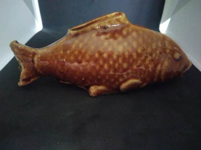 Tirelire Ancienne A Casser En barbotine Forme poisson long 15 cm