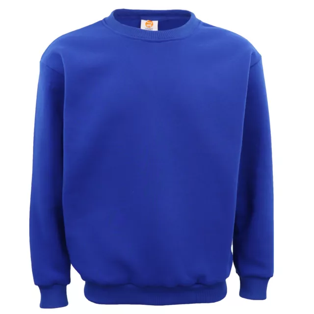 New Adult Unisex Plain Pullover Fleece Jumper Mens Long Sleeve Crew Neck Sweater