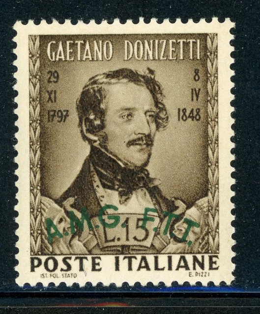 AMG-FTT Trieste MNH: Scott #34 15L Gaetano DONIZETI CV$20+