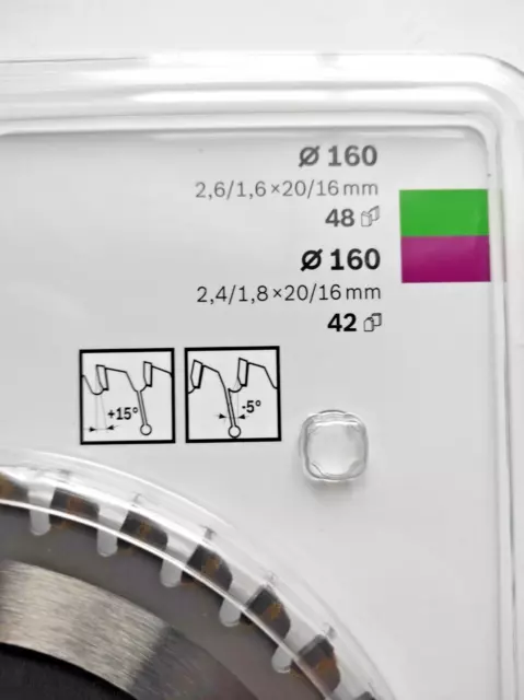 Bosch Kreissägeblatt Set Optiline Wood / Multi Material  Ø 160 x 20/16 x 48/42 T 2