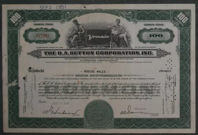 The O. A. Sutton Corporation, Inc. 1956 100 Shares