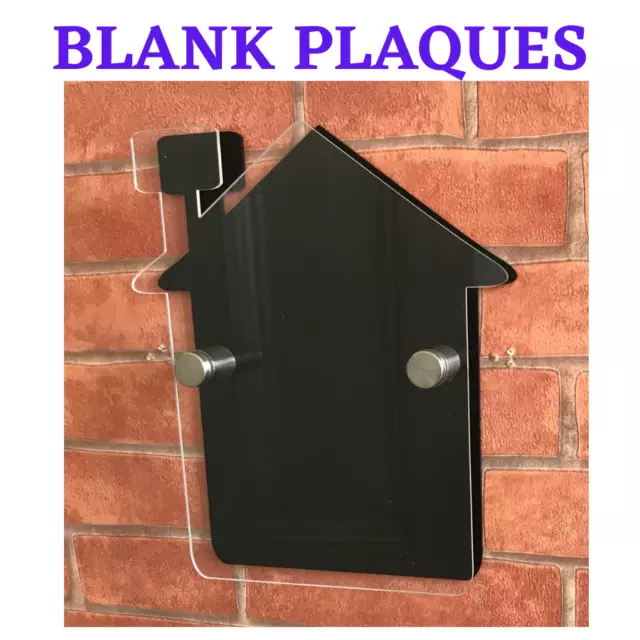 HOUSE SHAPE Plain*Blank PLAQUES cast acrylics complete set+fittings