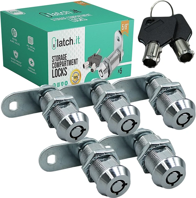 LATCH.IT 1-1/8” RV Storage Locks | 5-Pack RV Compartment Locks | Utility Cam Loc