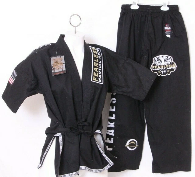 NEW FUJI GI Uniform Fearless Martial Arts Jiu Jitsu Pants & Shirt Black