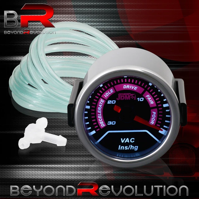For Audi A3 S3 RS3 R8 TT TTS S4 Vacuum Gauge 0-30 Ins/Hg Indicator Pod JDM Smoke
