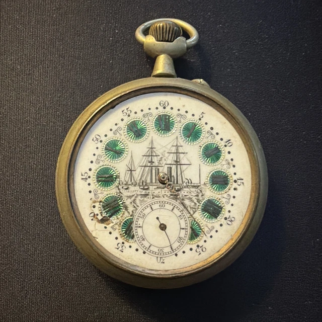 Montre Gousset Ancienne Mécanique à Clé - Diamètre 45 Mm - Argentan - À Restaurer