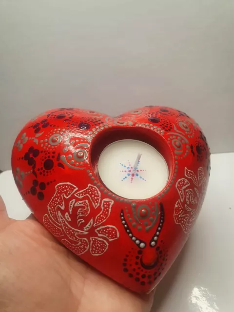 Large valentines day heart shaped tealightholder,candle holder,mandala
