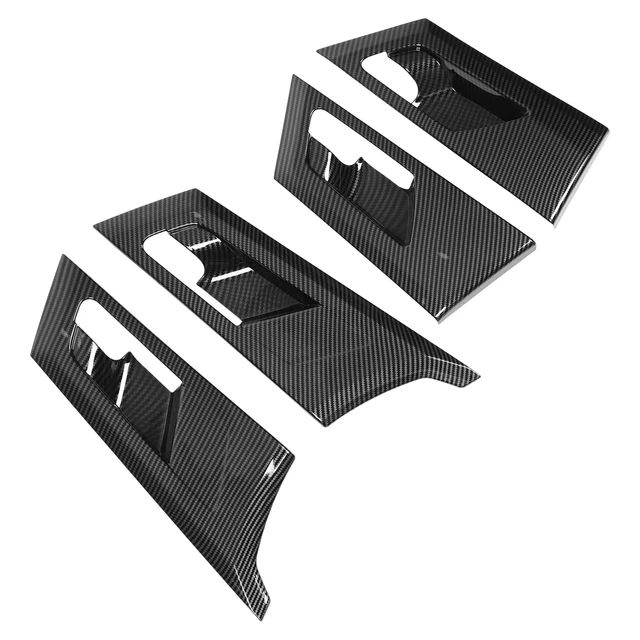 4Pcs Inner Door Handle Frame Cover Carbon Fiber Pattern Door Handle Protection