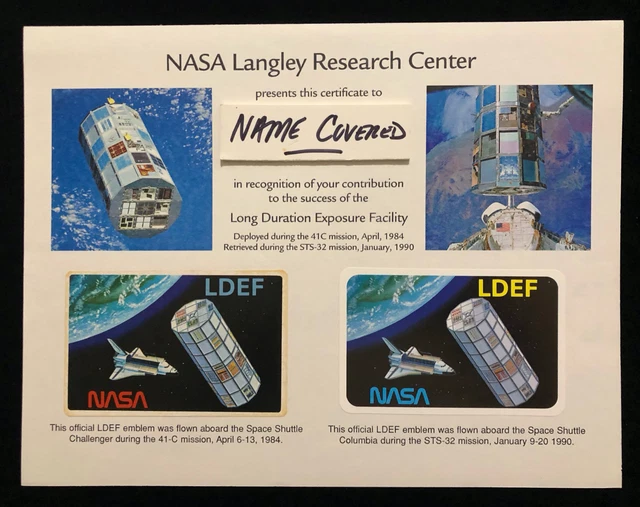 Sts 41C & Sts-32 Ldef Emblem Decals Flown In Space Aboard Columbia & Challenger