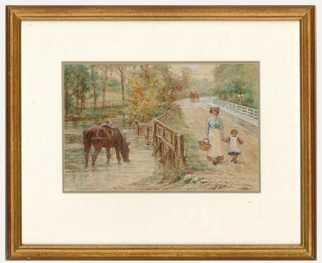 Willy Walter «Rötibrücke Solothurn» 1934 Aquarelle signiert (Gebraucht