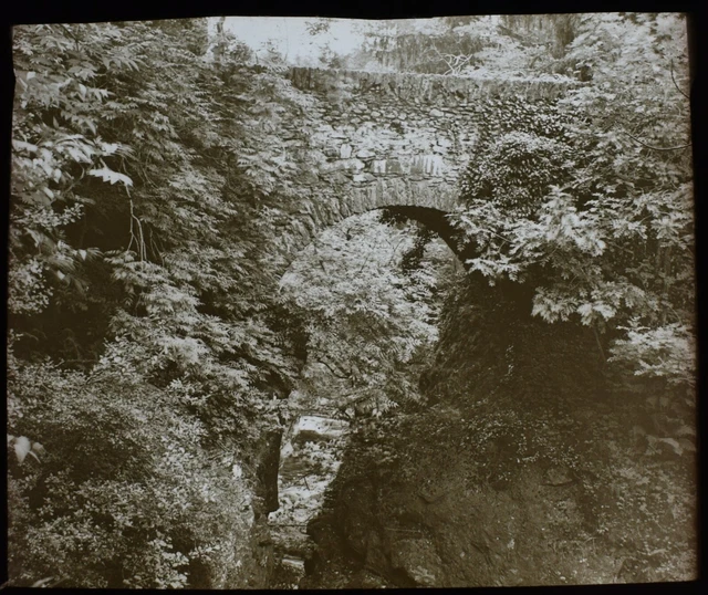 ANTIQUE Magic Lantern Slide INVERAY BRIDGE C1897 VICTORIAN PHOTO SCOTLAND
