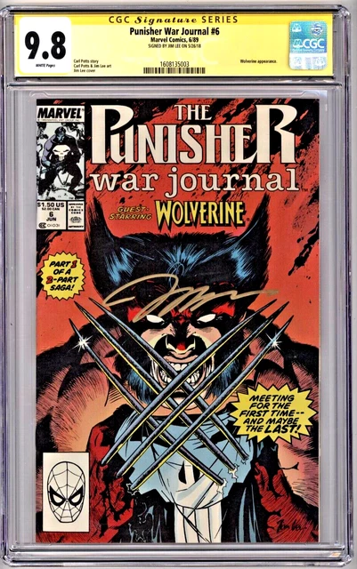 1989 Marvel Comics - The Punisher War Journal #6 Cgc Ss 9.8 Wp Signed By Jim Lee