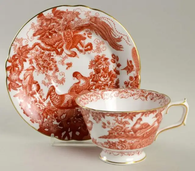 Royal Crown Derby Red Aves  Cup & Saucer 544307