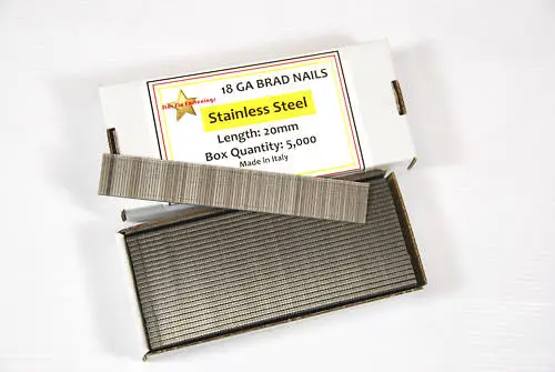 18 Gauge 20Mm Stainless Steel Brad Nails - Box 5000