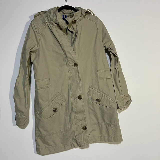GAP Jacket Womens Medium Tan Canvas Military Utility Jacket Trench Coat