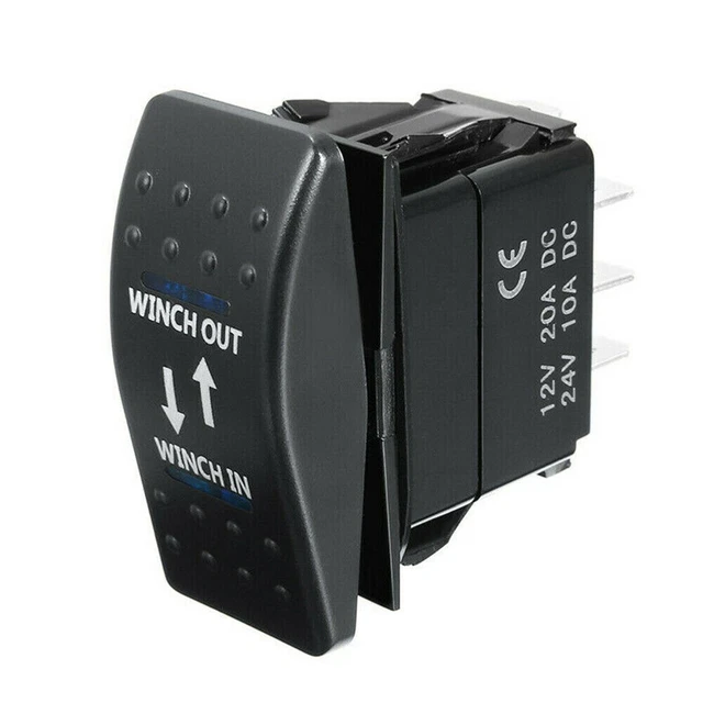Interrupteur à Bascule 6 Vitesses étanche Bleu LED Argent - Universel - Neuf
