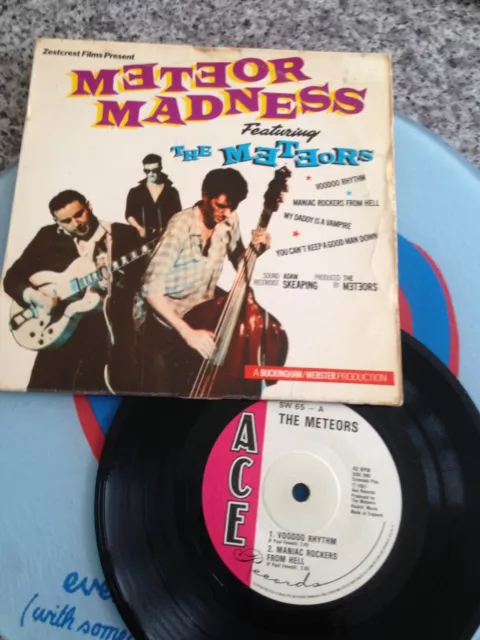 PSYCHOBILLY -The Meteors - Meteor Madness EP 7" vinyl ..ACE RECORDS SW 65 ,1981