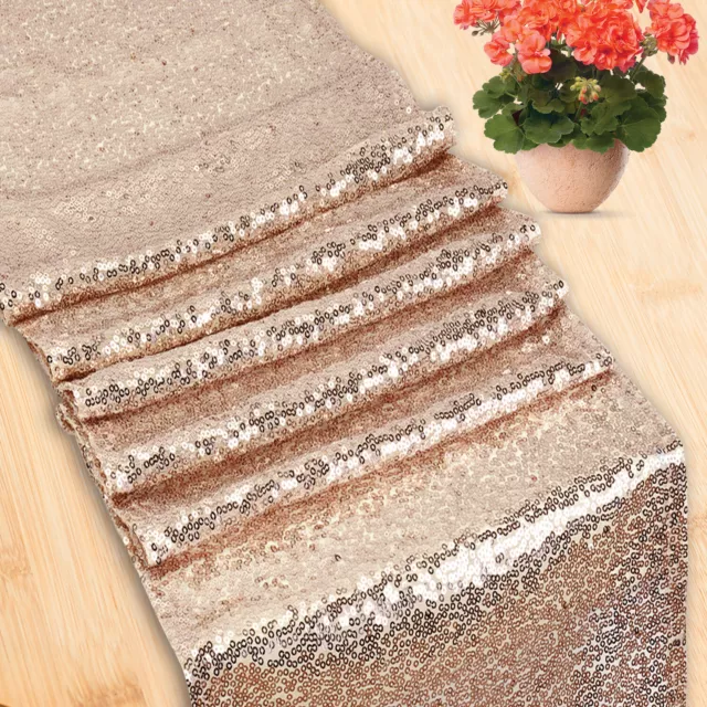 Glitter Sequin Table Runner Cover Cloth Sparkly Xmas Bling Wedding Party Decor