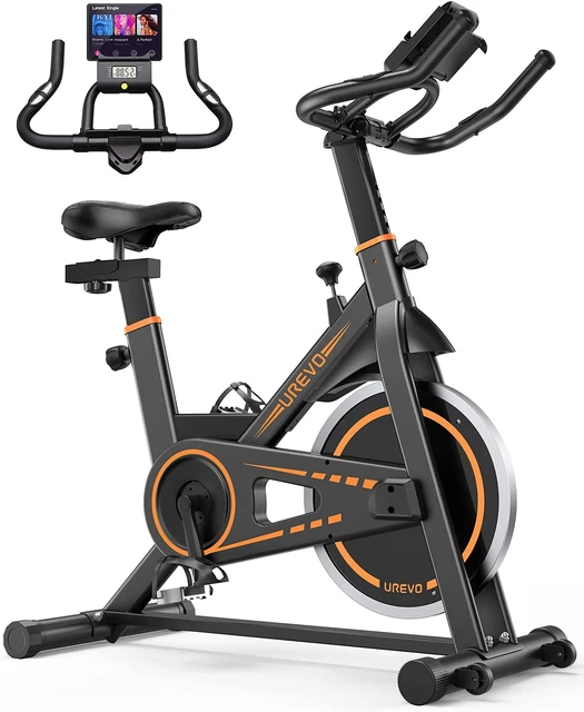 indoor Cycling Bike, Stationary Exercise Bike with Heavy Flywheel，Ipad Mount, Co