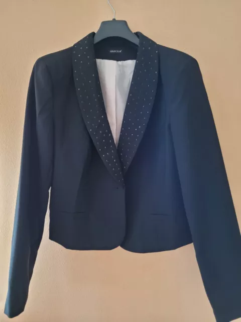 Blazer Laura Scott Gr.40 NEU Damen Jacke schwarz mit Steinchen Sakko Business