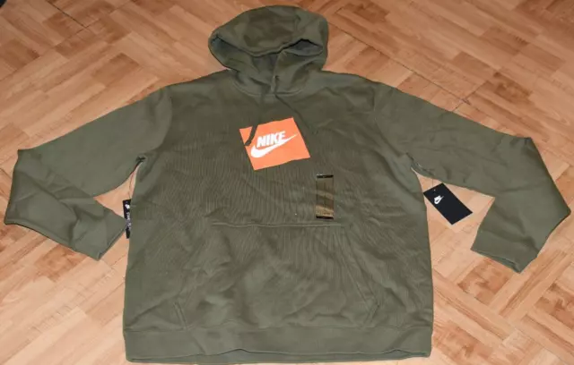 NIKE SPORTSWEAR BOX LOGO MENS PULL OVER HOODIE - MENS sz LARGE