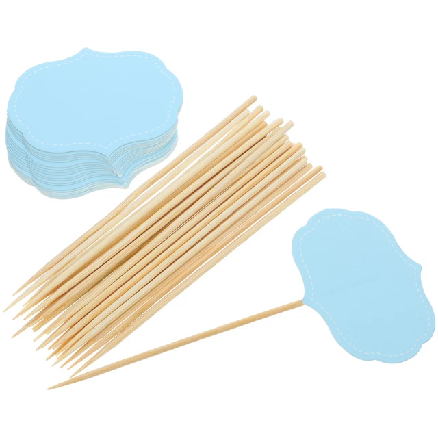 50 Bandierine Per Stuzzicadenti In Carta Kraft | 3.5x2.5 Cm | Etichette Scrivibili Per Cibo, Cupcake, Formaggi | Decorazioni Fai Da Te Per Feste