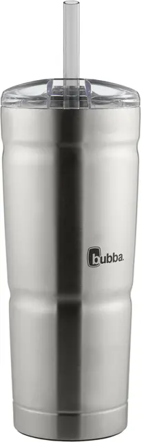 Bubba Envy S Vacuum-Insulated Stainless Steel Tumbler with Straw, 24 Oz., Clear