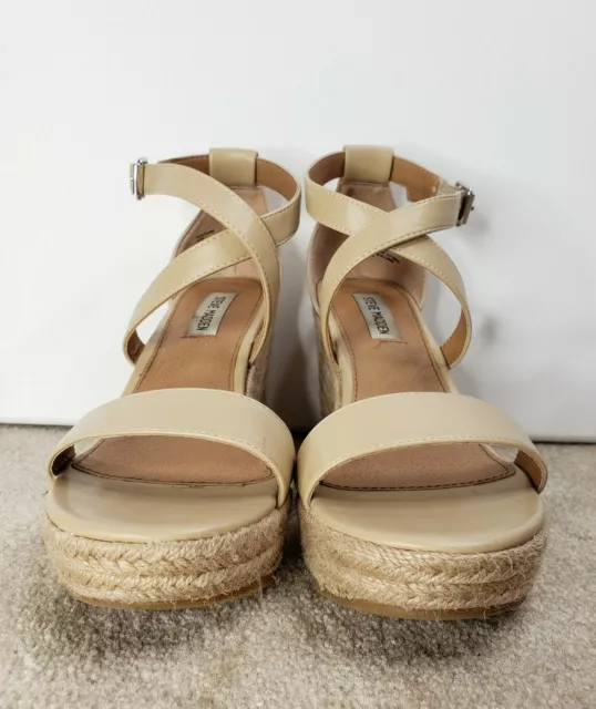 Steve Madden Women's Montaukk Espadrille Natural Sandal Platform Wedge Size 8.5M 2