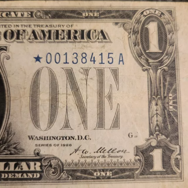 👀⭐️1928-A $1 *Scarce ⭐️Star Note Funny Back⭐️ Small Silver Certificate👀⭐️💥