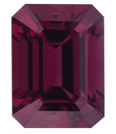 Natural Fine Deep Plum Rose Red Rhodolite Garnet - Emerald Cut - Madagascar - AA